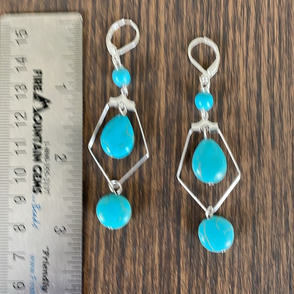 HAND CRAFTED BOHO EARRINGS Turquoise - Picture 3 of 12